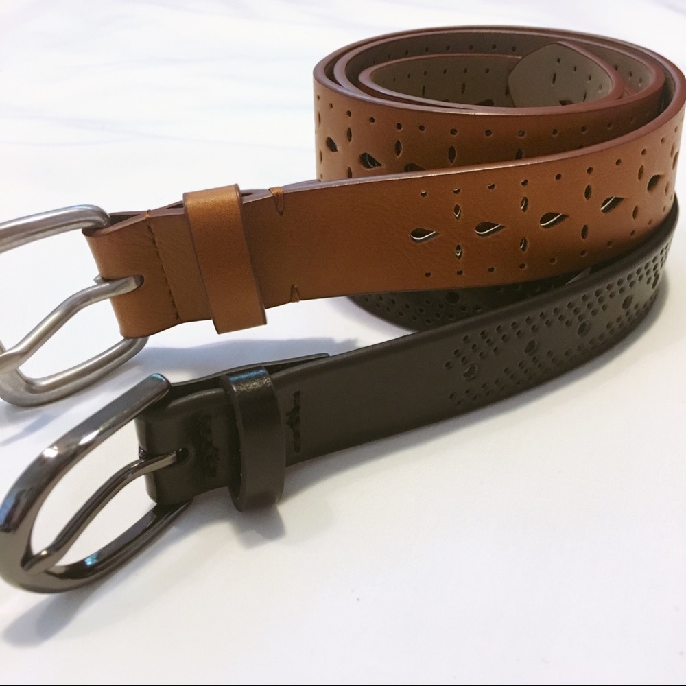 NWOT Belt Bundle 1 Black Med and 1 Tan Brown Small